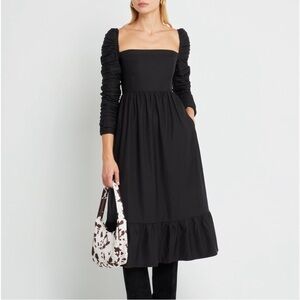 O.P.T LONG SLEEVE BONNIE BLACK DRESS WITH POCKETS. SIZE S